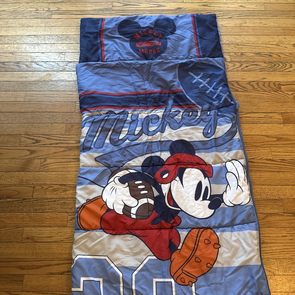 Disney‎ Mickey Mouse Light Blue Sleeping Bag-Football Theme #28